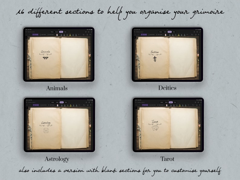 OneNote Planner, Digital Grimoire Journal, Witch Planner, Tarot Journal, Spell Book, Spell Kit, Witchcraft Kit, Book of Shadows OneNote image 5