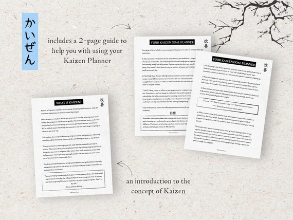 The Printable Kaizen Goal Planner, Goal Setting, Japanese Planner