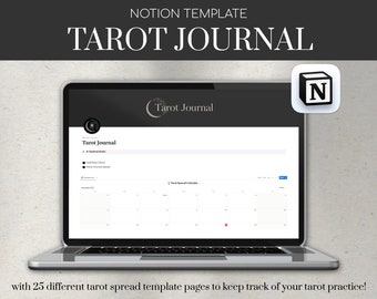 Szablon Notion Dziennik Tarota, Planer Notion, Planer Czarownic, Rozkłady Kart Tarota, Codzienna Praktyka Tarota