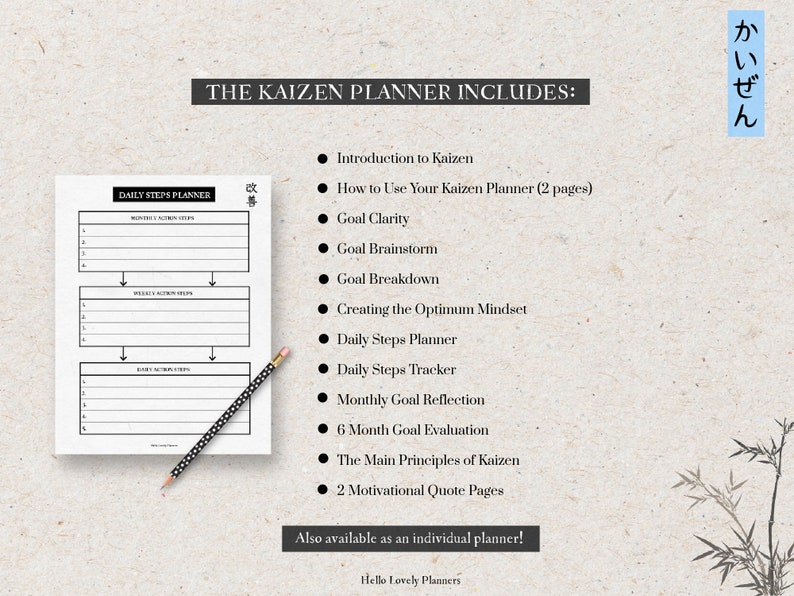 The Printable Japanese Planner Bundle Ikigai Planner Kaizen Etsy