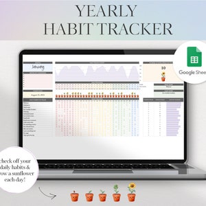 Google Sheets Habit Tracker, Goal Setting, Daily Habit Tracker, Productivity Planner for Google Sheets, 30 Day Challenge, Positivity Plan