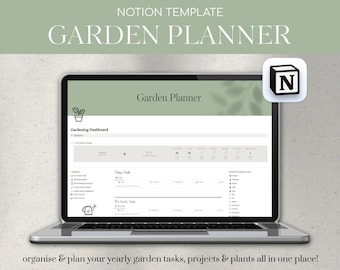 Notion Template Garden Planner, Plant Care Planner Notion, Notion Dashboard for Garden Tasks, Notion Garden Planner, Yearly Garden Planner