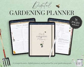 Gardening Planner Digital, Garden Planner, Garden Journal Planner, Plant Planner, Garden Organizer, Garden Gift, Garden Notebook, Goodnotes