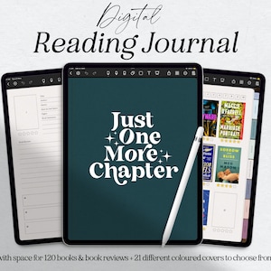 Digital Reading Journal, Reading Planner, Reading Tracker, Reading Log, Book Review Journal for Goodnotes, Book Tracker, Book Journal