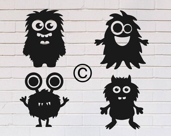 Cute Monster Svg Etsy