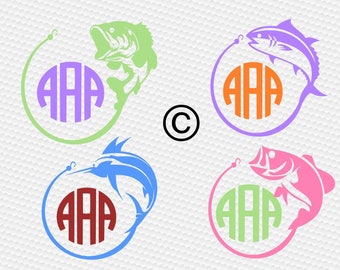 Download Fishing Monogram Svg Etsy