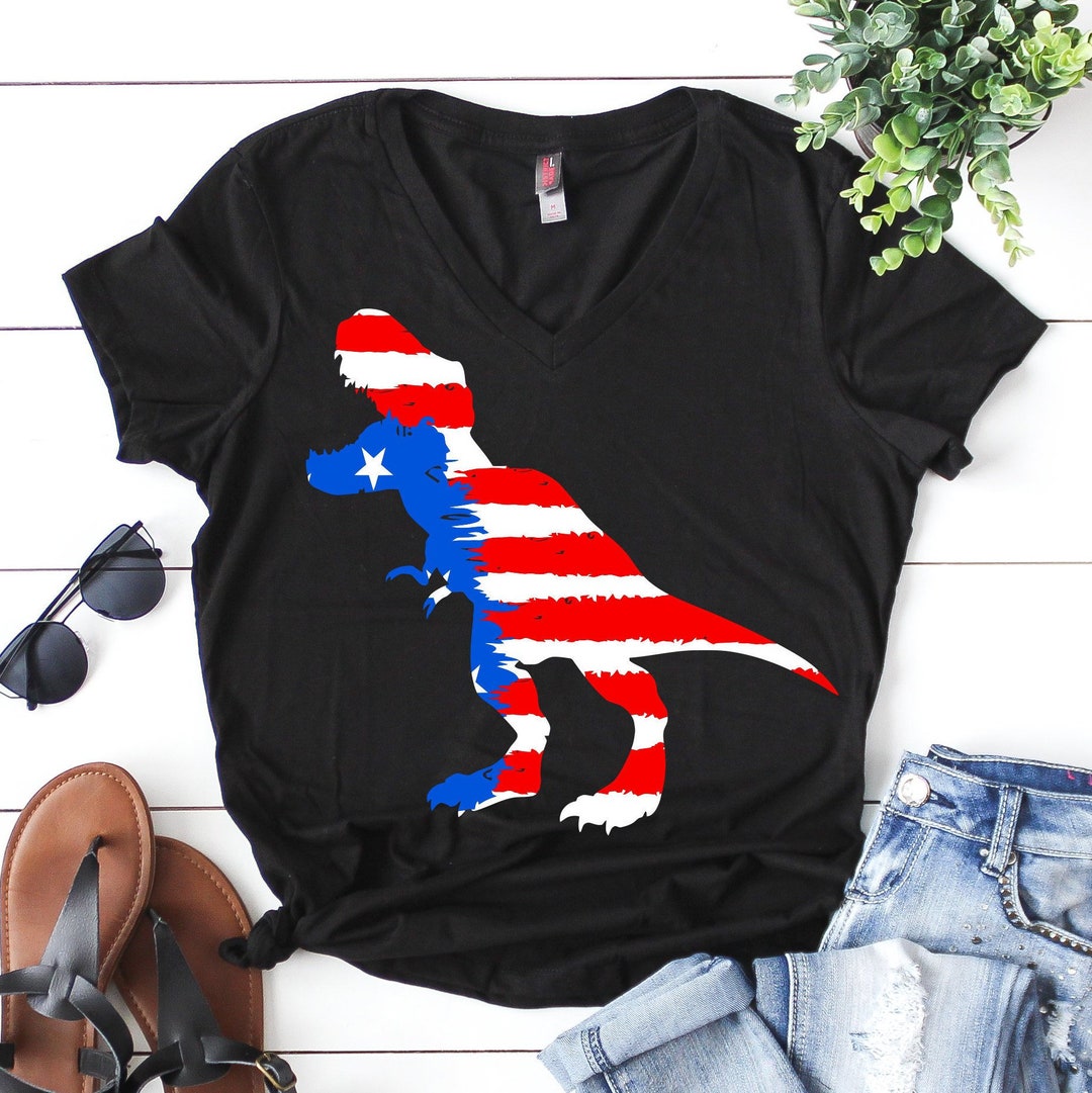 Dinosaur Svg T-rex Svg Kid Svg America Flag Svg 4th of - Etsy