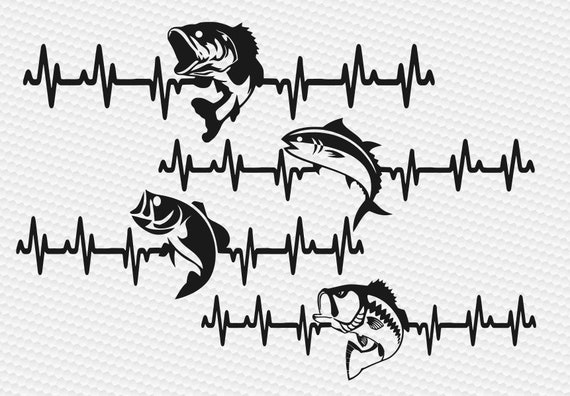 Fishing Svg, Fish Svg, Fisherman Svg, Heartbeat Svg, Fishing Hook