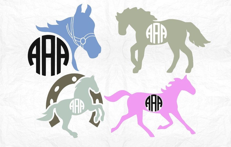 Download Horse svg cowboy svg cowgirl svg Horseshoe monogram svg | Etsy