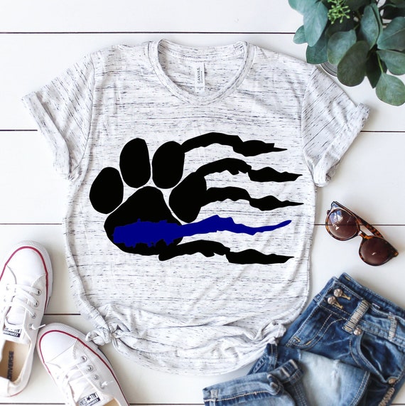 Download Paw print svg police svg Thin blue line svg Dog svg Back ...