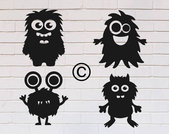 Monsters baby svg, Monster svg, Monster face svg, Birthday svg, Boy svg, Kids svg, Monsters silhouette, SVG, DXF, eps, png, pdf, Monsters