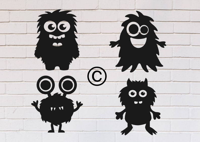 Download Cute Monsters baby clipart svg Monster svg Monster face svg | Etsy