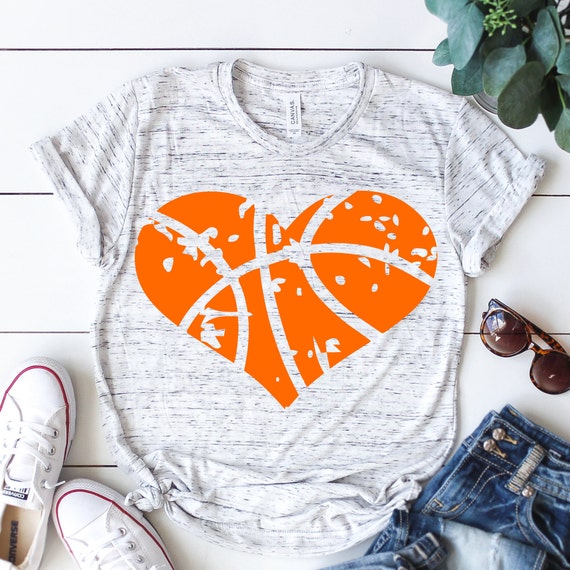Download Love Basketball Heart clipart Distressed svg sports svg | Etsy