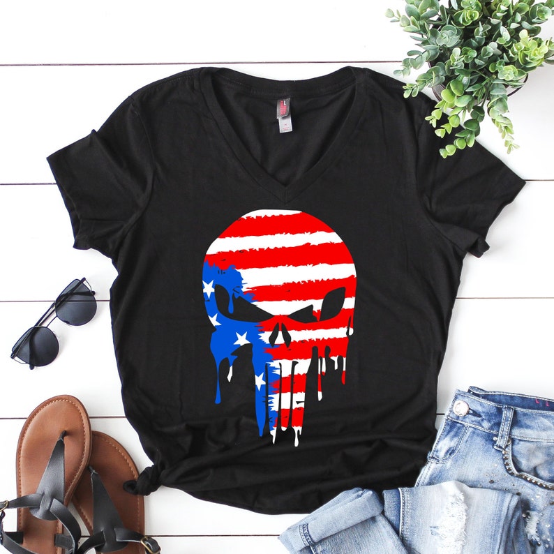 Download Skull svg American flag svg patriotic svg flag svg | Etsy