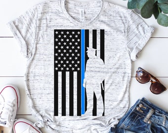 Thin blue line svg, Police svg, Law enforcement svg, Back the blue svg, Blue lives matter svg, American flag svg, SVG, DXF, eps, png, pdf