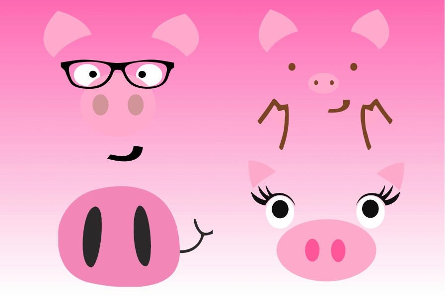 Download Cute Baby Pig face farm animal clipart svg Piggy svg Show ...