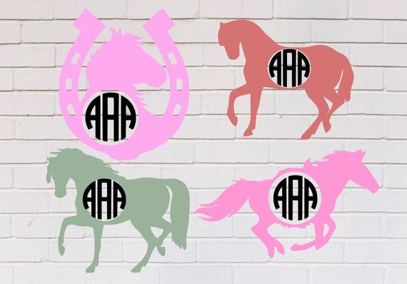 Download Mustang Svg Horse Svg Horseshoe Avg Monogram Svg Cowgirl Etsy