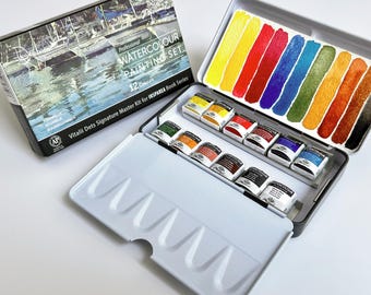 Professional Watercolor Painting Set, 12 Colors, Insparea Book Series Kit