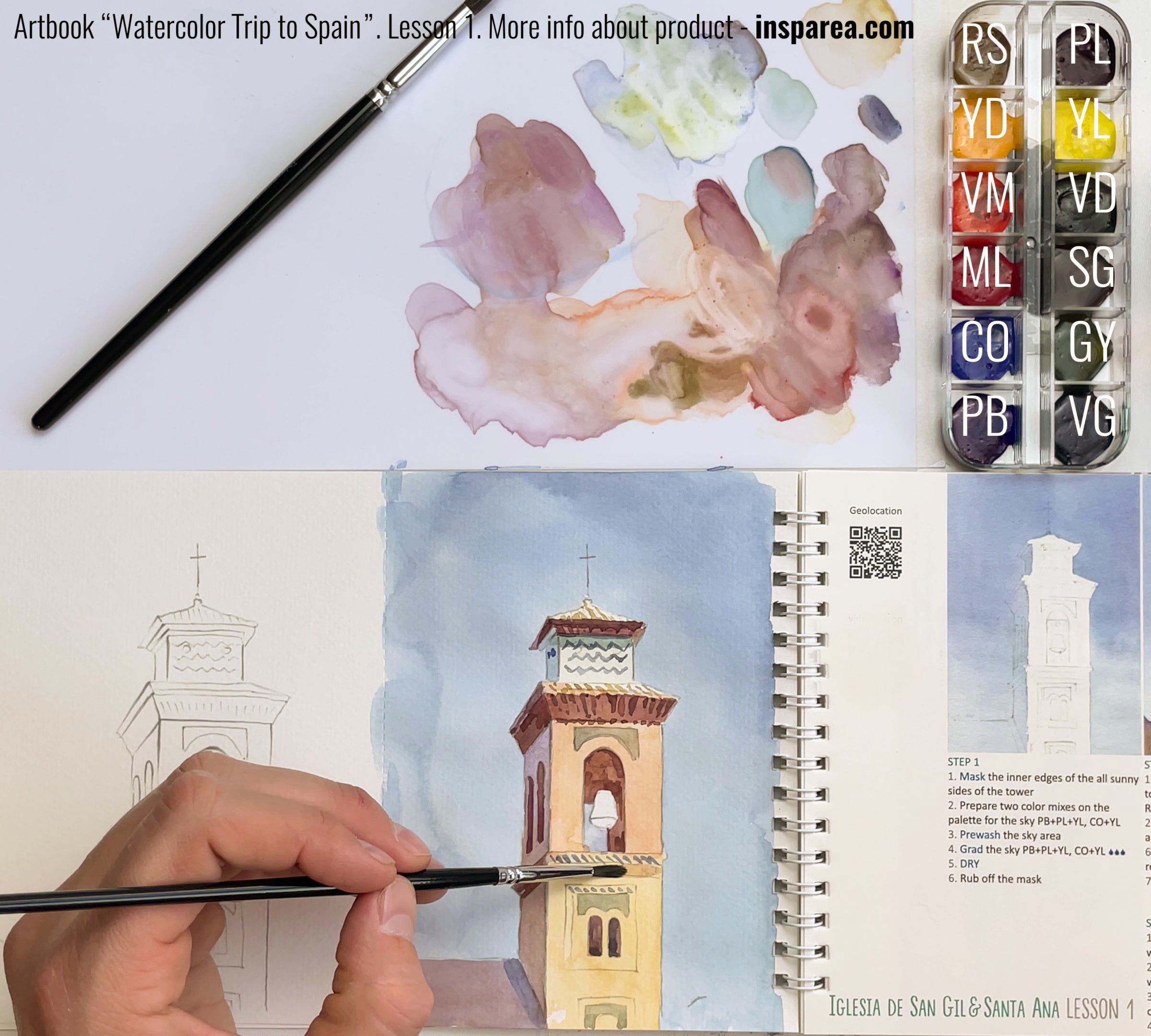 Watercolor Trip to Spain, Insparea Watercolor Painting Book on Fabrian