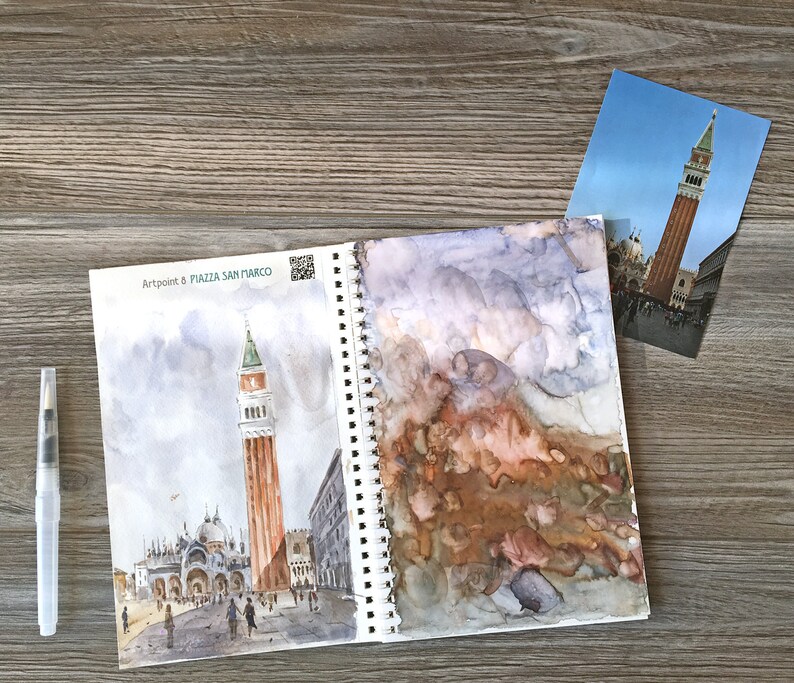 Innovative Watercolor Sketchbook Kit Venice MixnDraw with Etsy