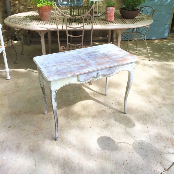 Shabby cottage distressed Writing Table / Vintage patinated Writing Desk