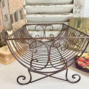 Vintage French Farmhouse Dish Rack: Black Wire Plate Drying Rack