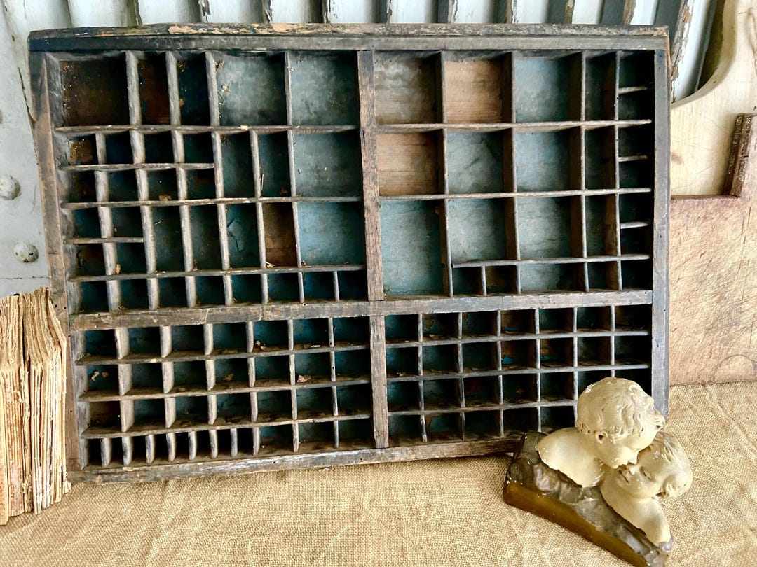 Large Vintage French Printer's Letterpress Drawer, Antique Typeset Tray ...
