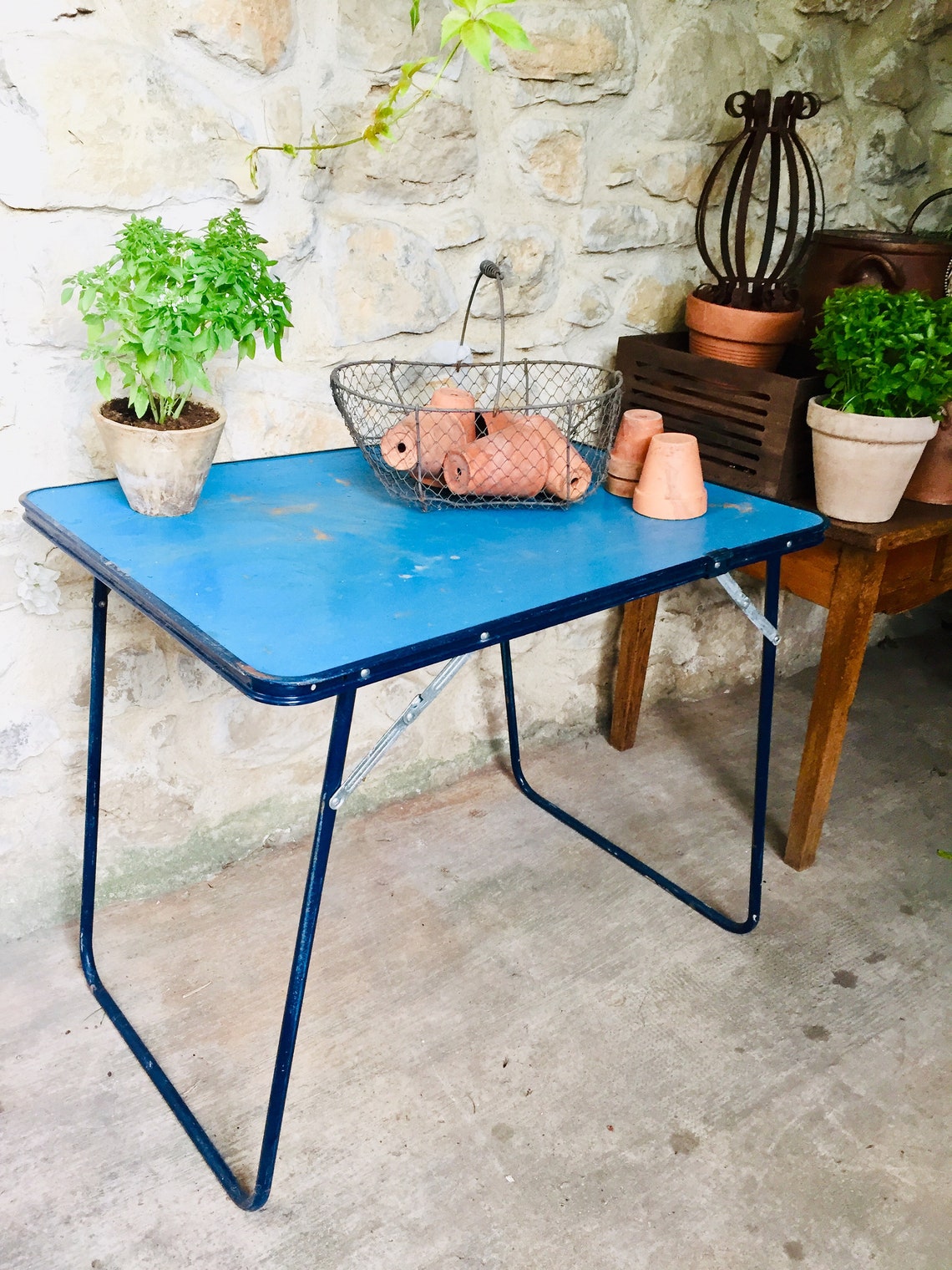 Retro Folding Picnic Table Vintage French 1970's Camping Etsy