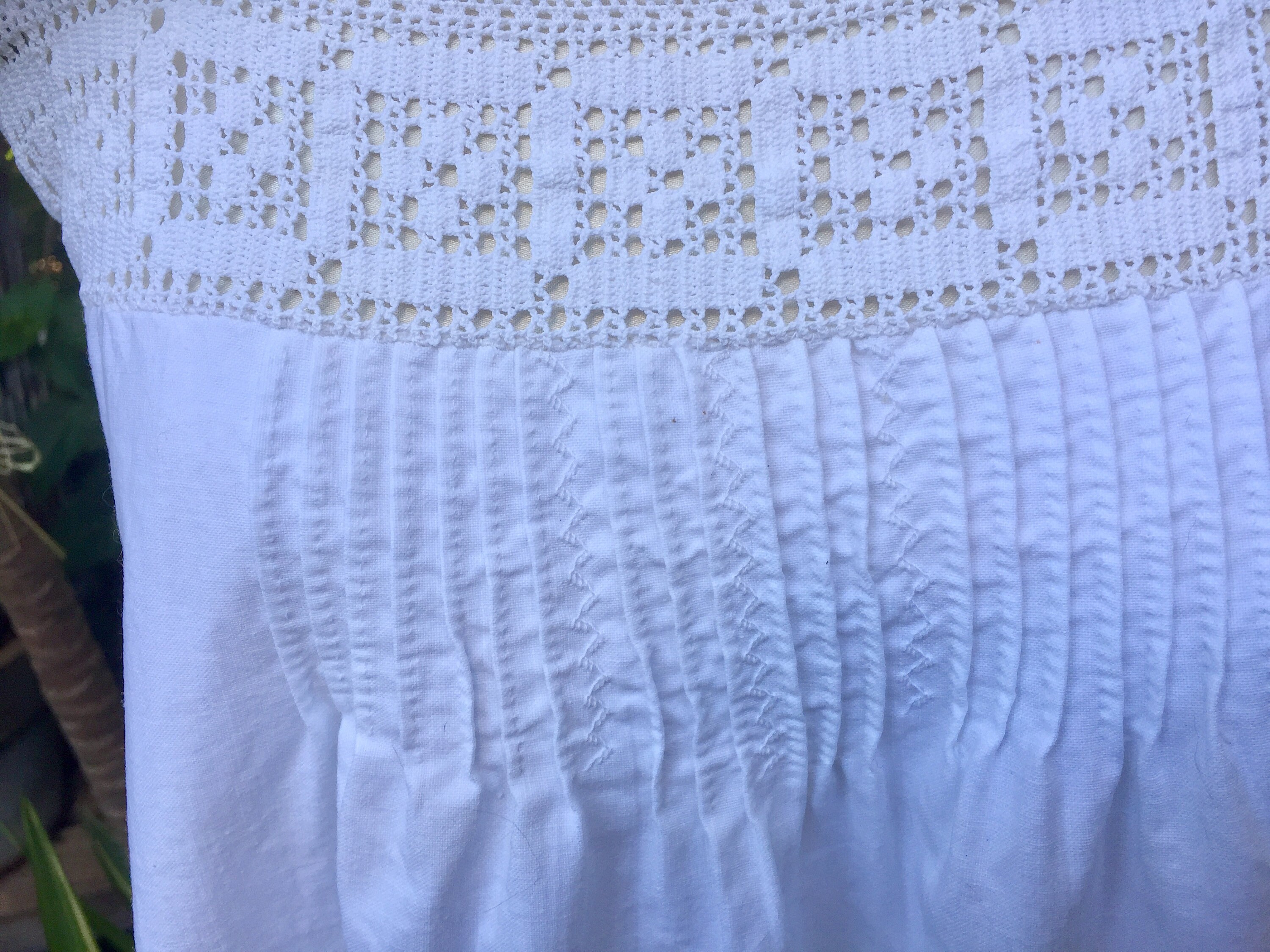 Antique French cotton and crocheted Nightdress, circa 19401950