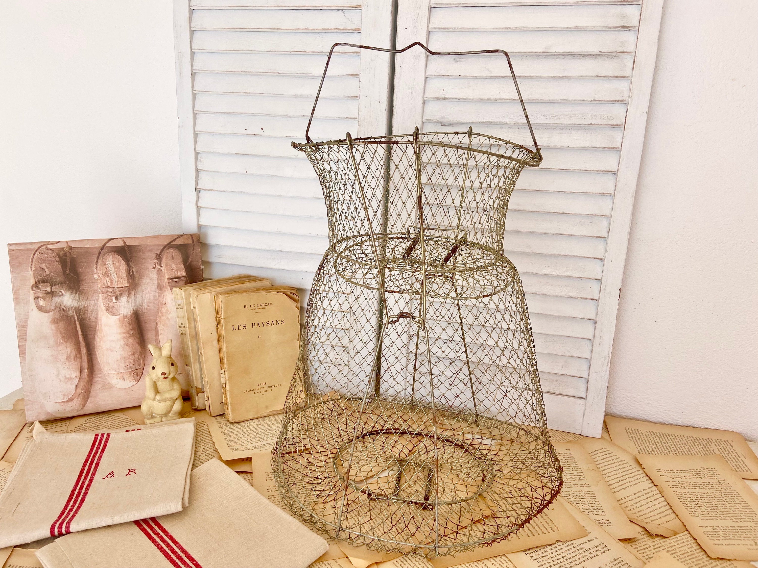 2 Pcs Cage De Poisson Anti-rayures Panier Pêche Filet Piège À Mailles