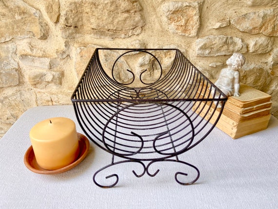 Vintage dish drying rack / metal counter top dish rack / French