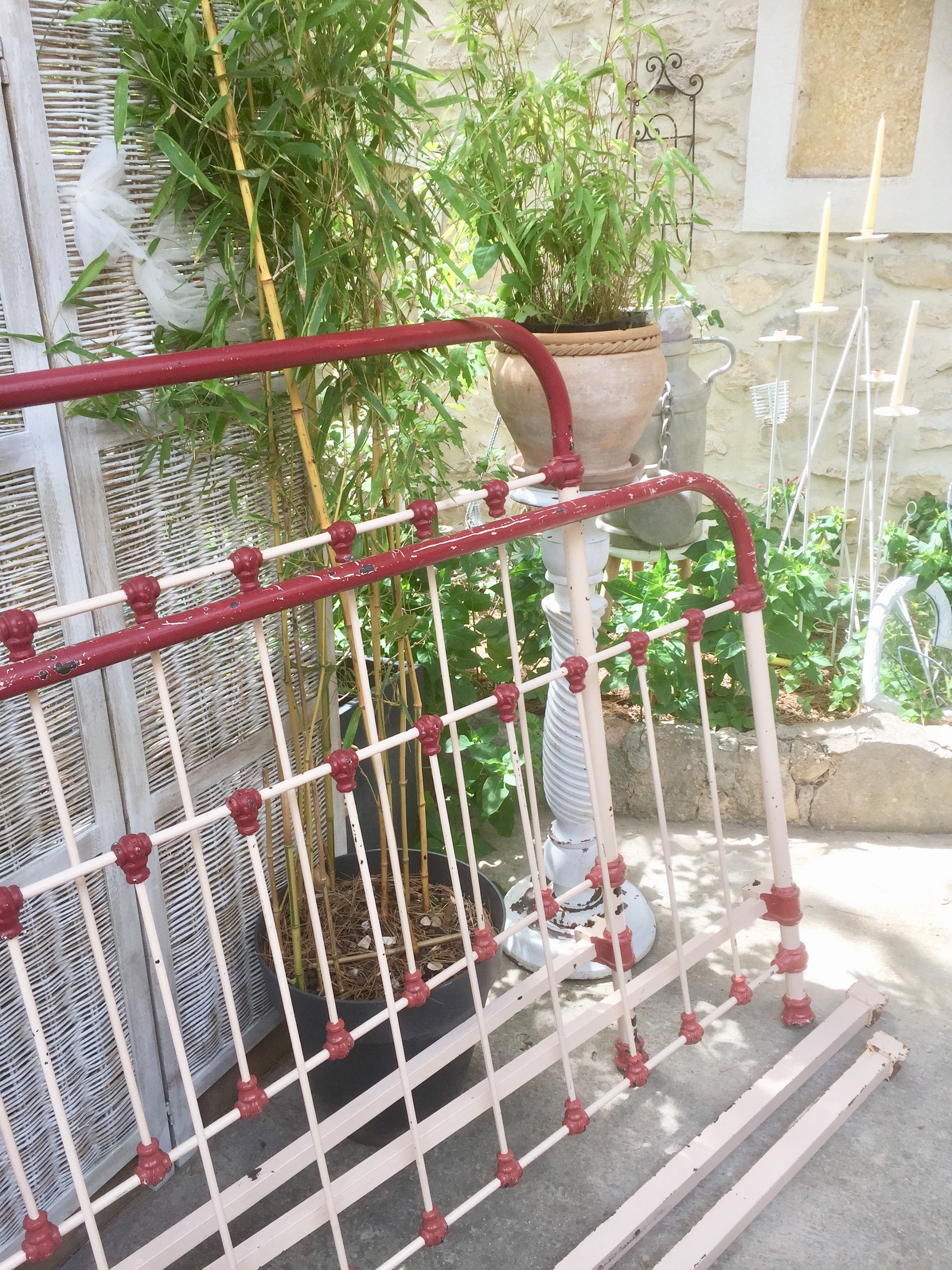 Antique French cast iron bed beautiful shabby patina twin Etsy