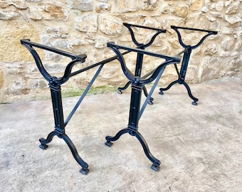 One vintage French Bistro Table, authentic vintage Cast Iron Cafe Table, Art Nouveau Style. We cover ALL of our US customer's import tariffs