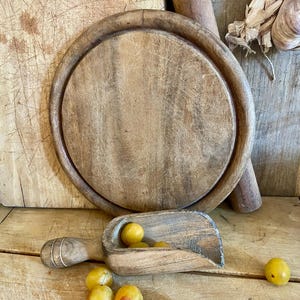 Vintage Französisches Brotbrett & Schaufel Set: Geschnitztes Holz Charcuterie Brett