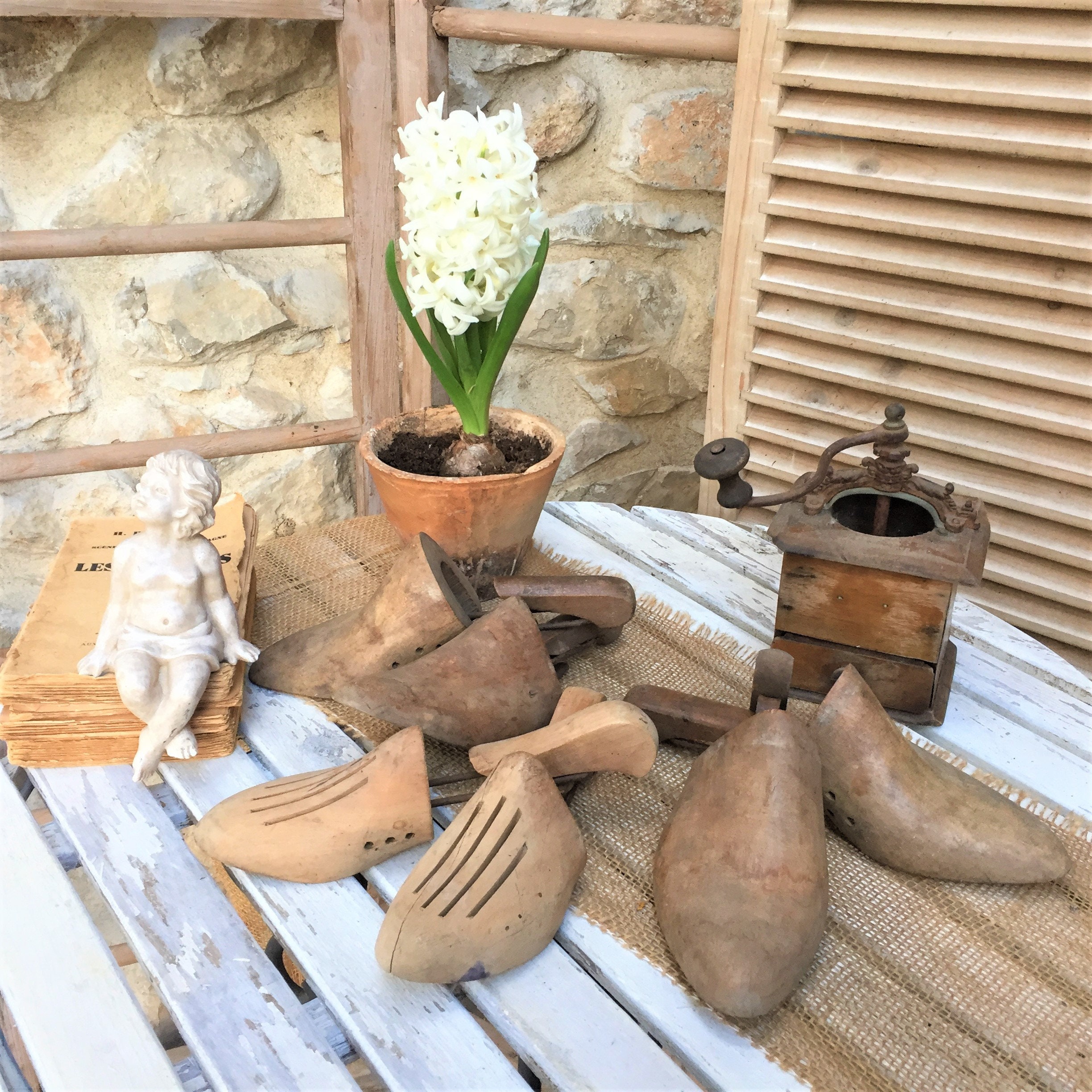 3 PAIRS Vintage wooden shoe lasts SET of 3 cobbler shoe molds