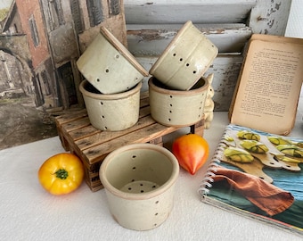 Antique French Cheese Mold: Glazed Stoneware Farmhouse Decor