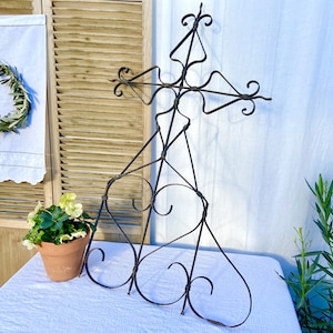Antique French Wrought Iron Panel: Ornate Garden Trellis