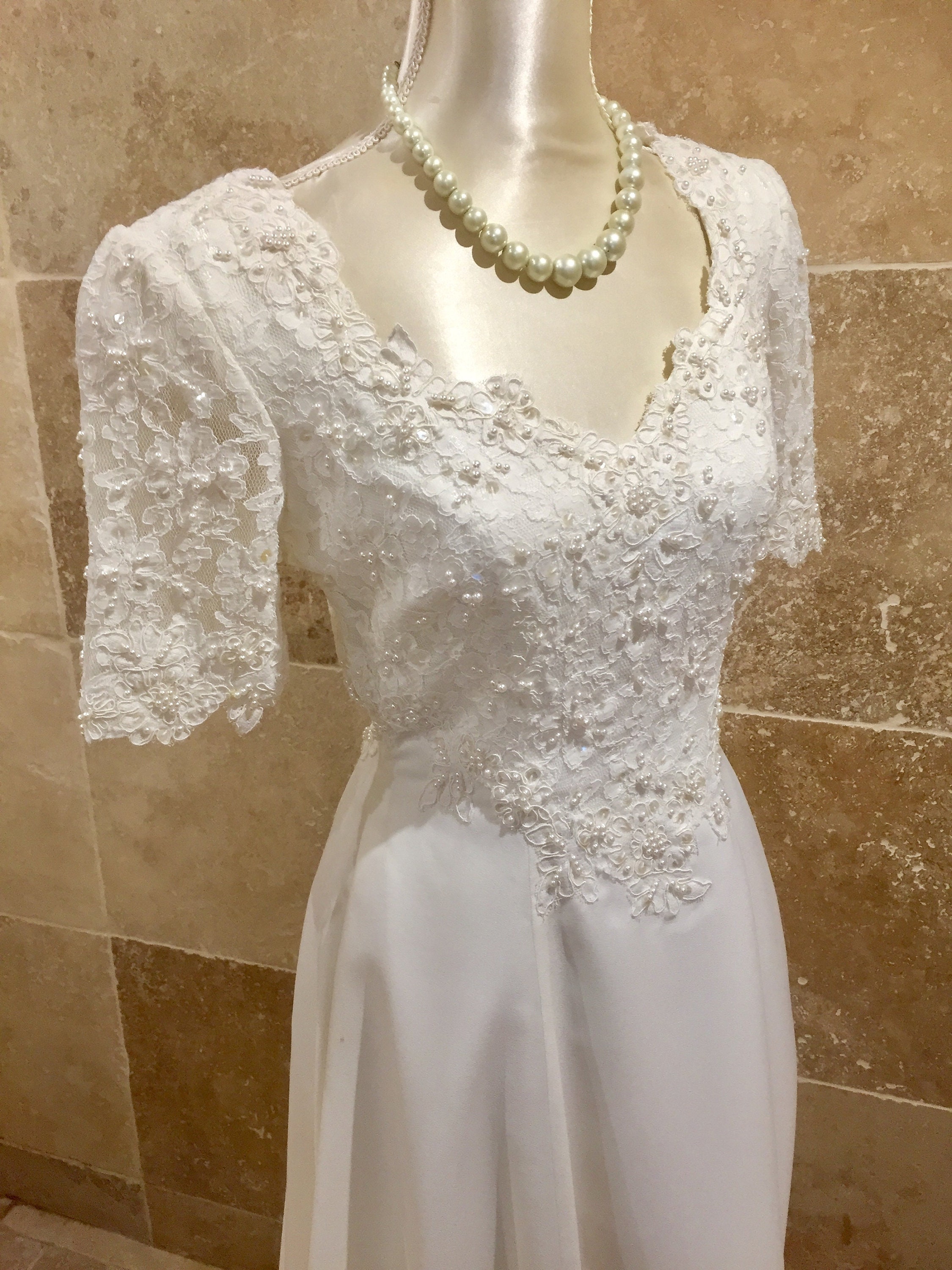 Bridal Gown Vintage French Wedding Dress Size 6 Us Size 10 Etsy