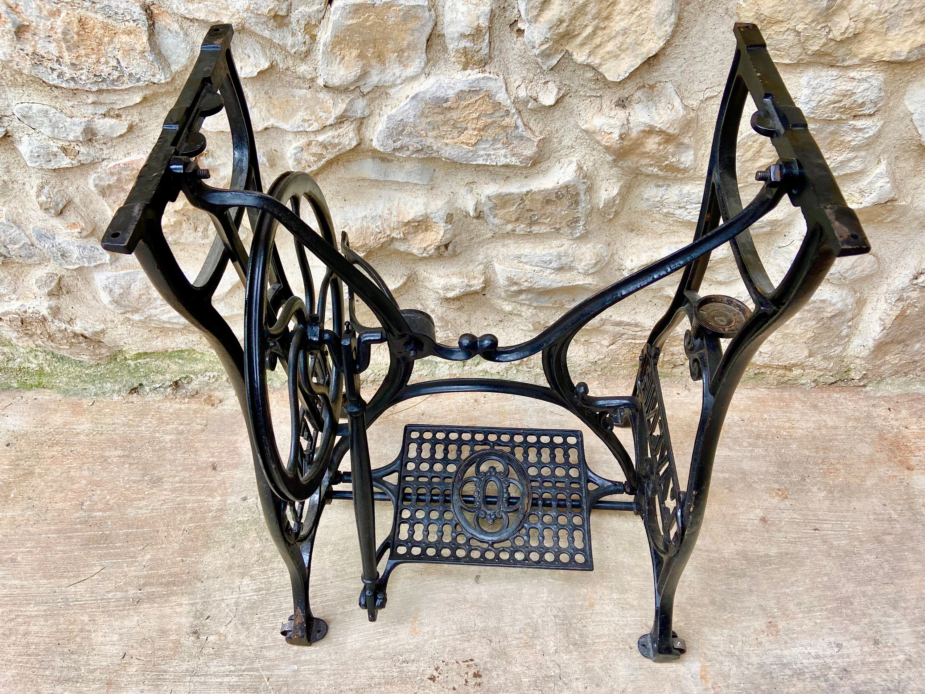 Antique Cast Iron Sewing Machine Stand Black Iron Treadle -  Norway