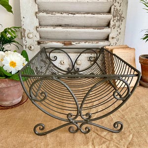 French dish rack, vintage black wire draining board plate rack, ornate iron kitchen draining board rack, farmhouse plate drying rack