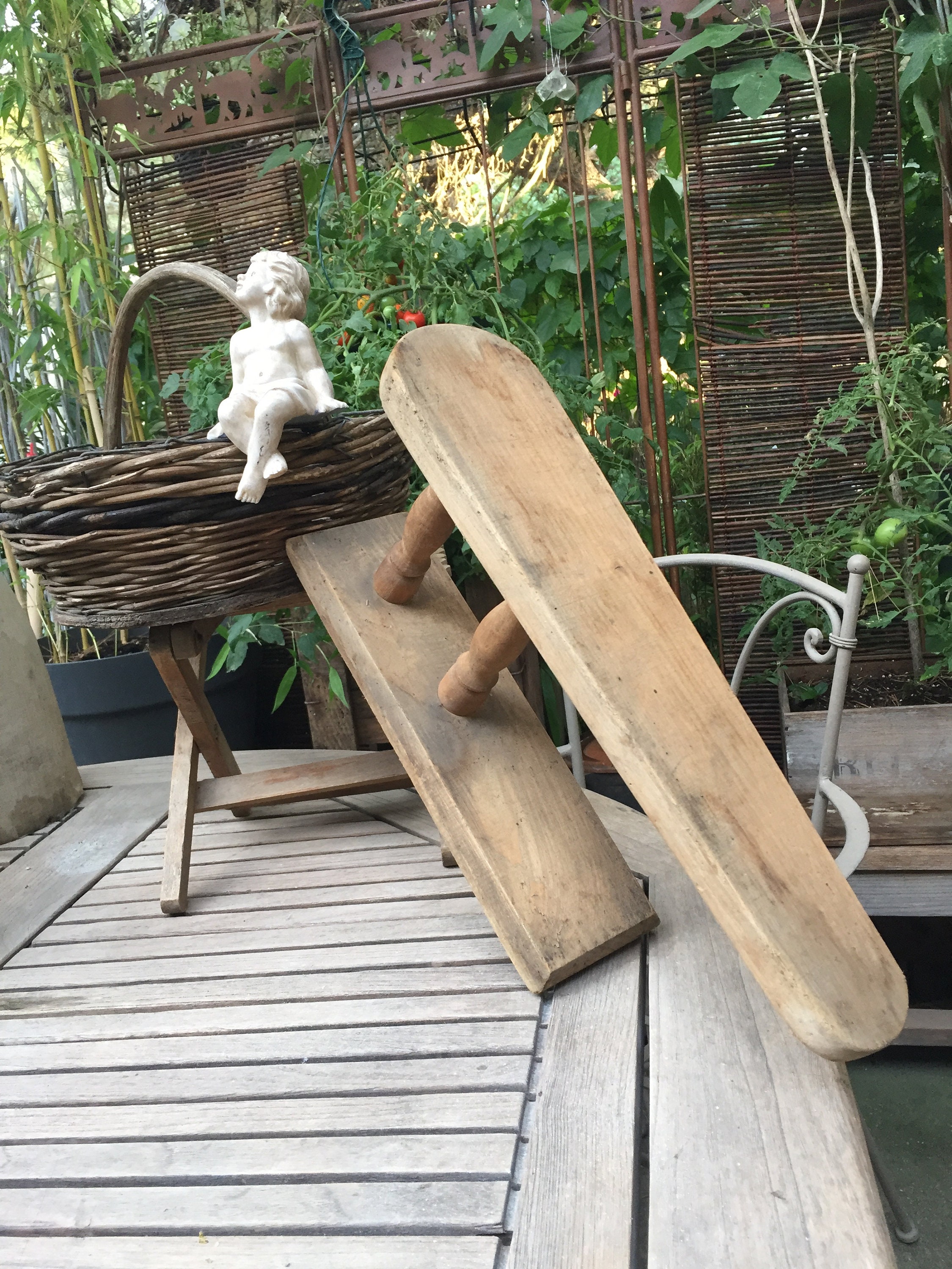 Antique French ironing board / sleeve board, seamstress board, French