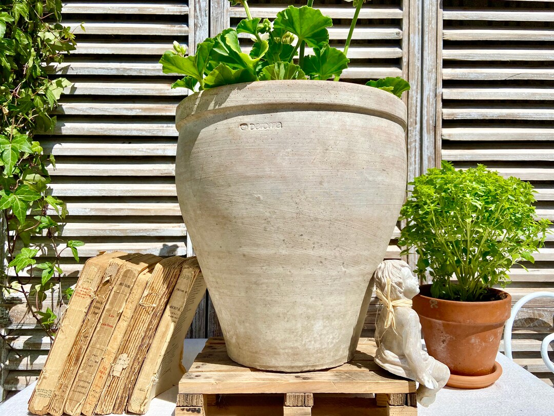 Large Terracotta Plant Pot, Vintage Rustic Provincial Clay Plant Pot