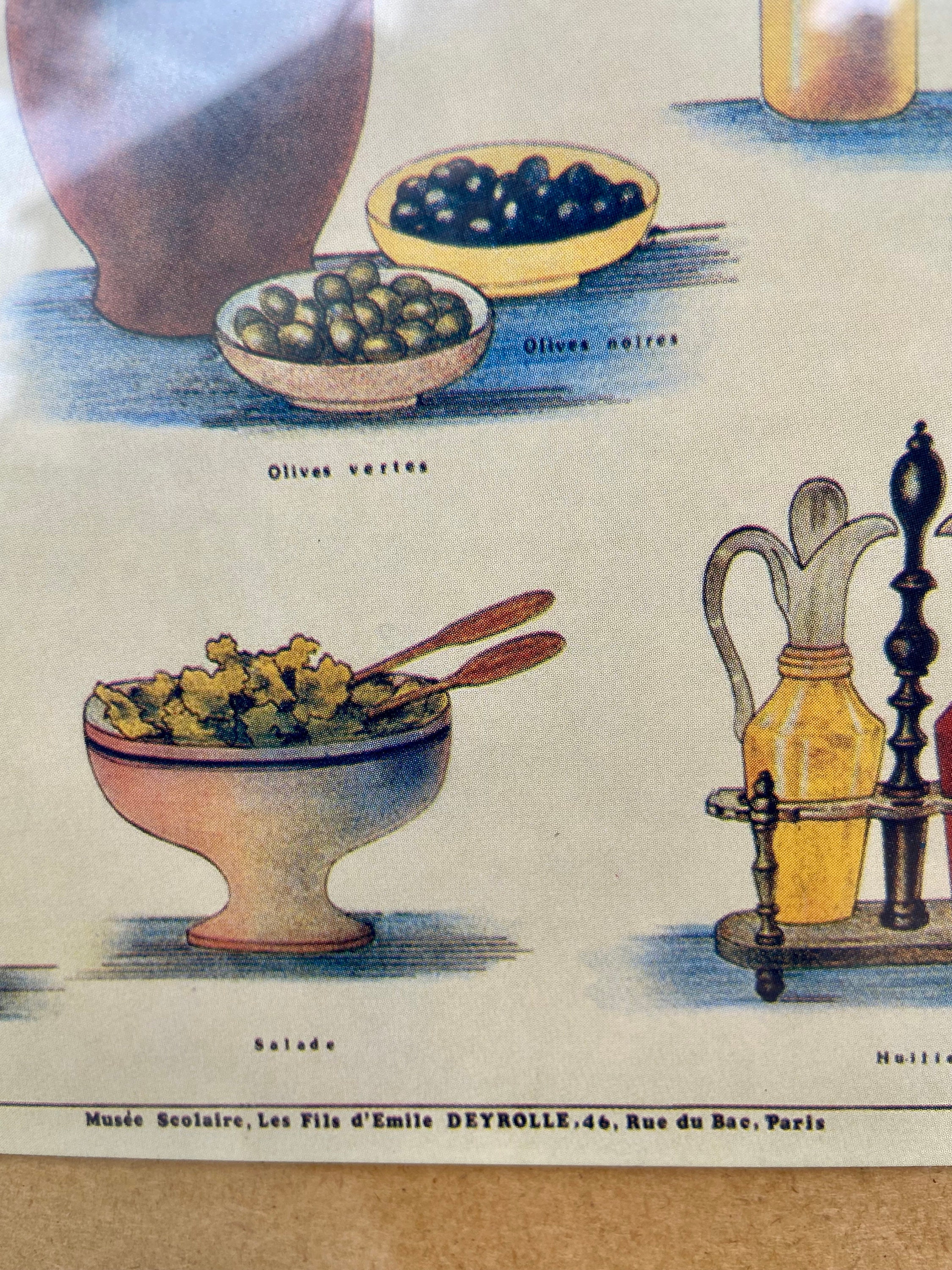 French Provincial educational posters, vintage framed school board