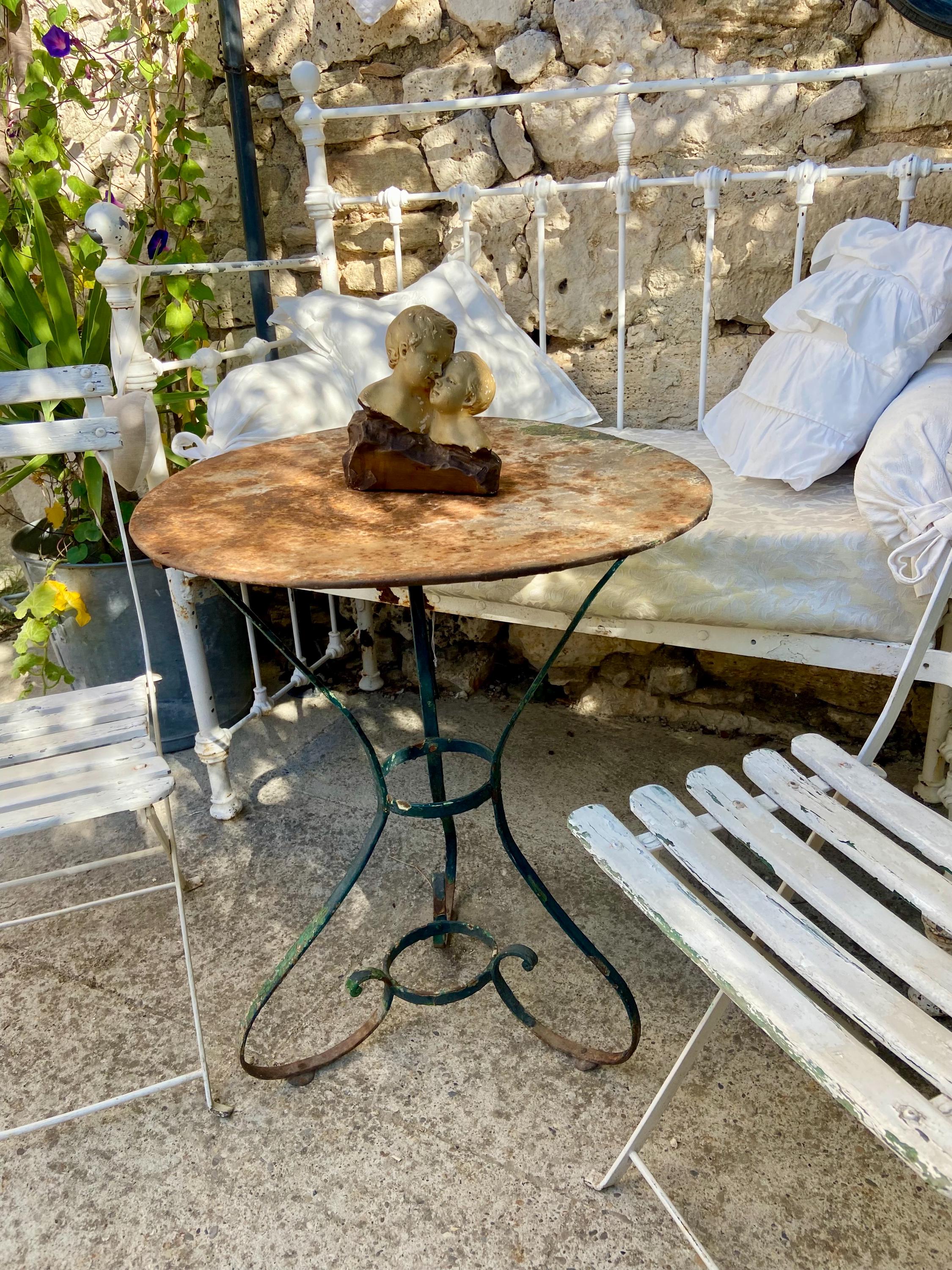 Antique French Metal Garden Table - Etsy