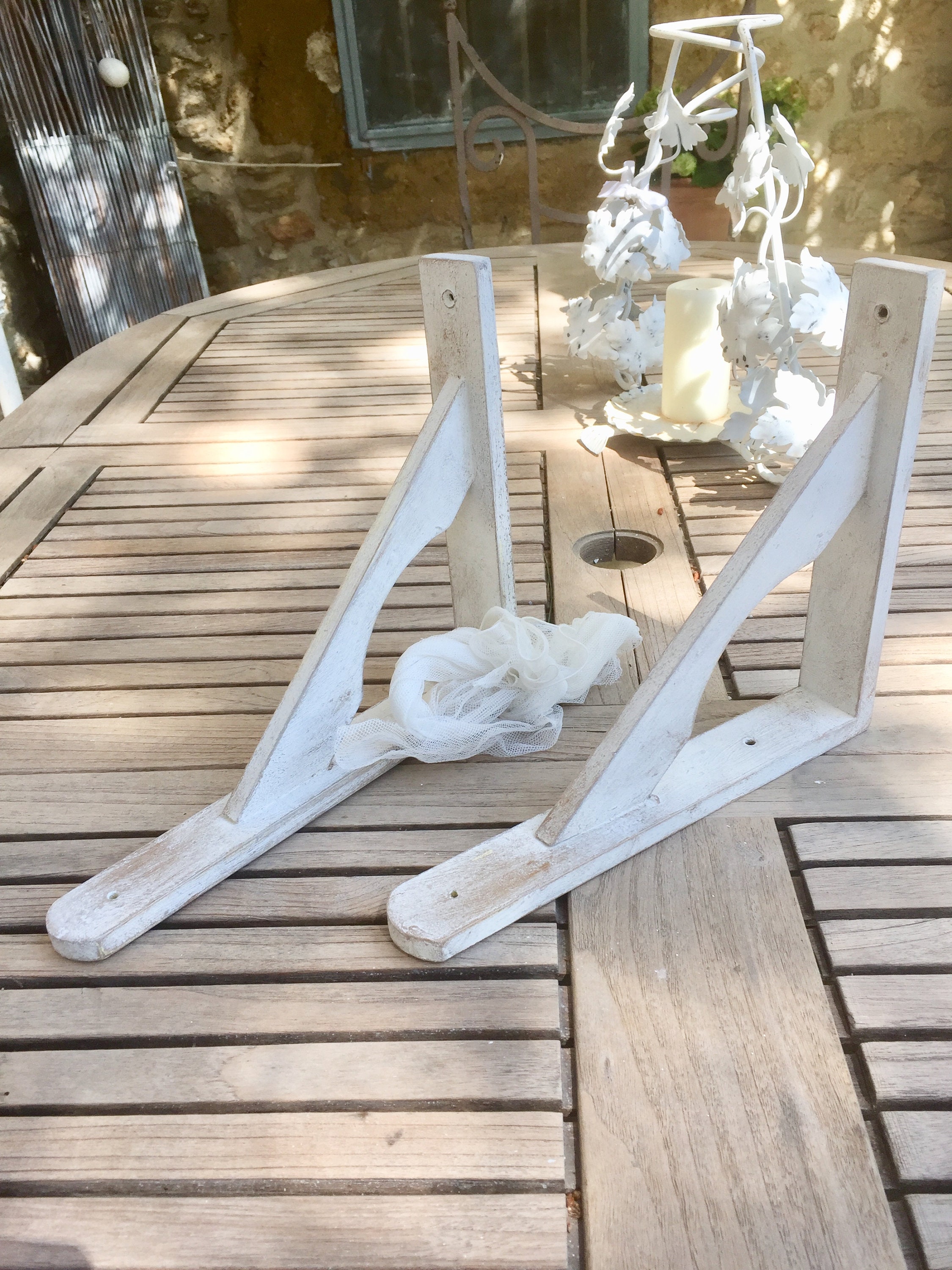 Shabby Chic shelf brackets French romantic cottage wall decor, hand