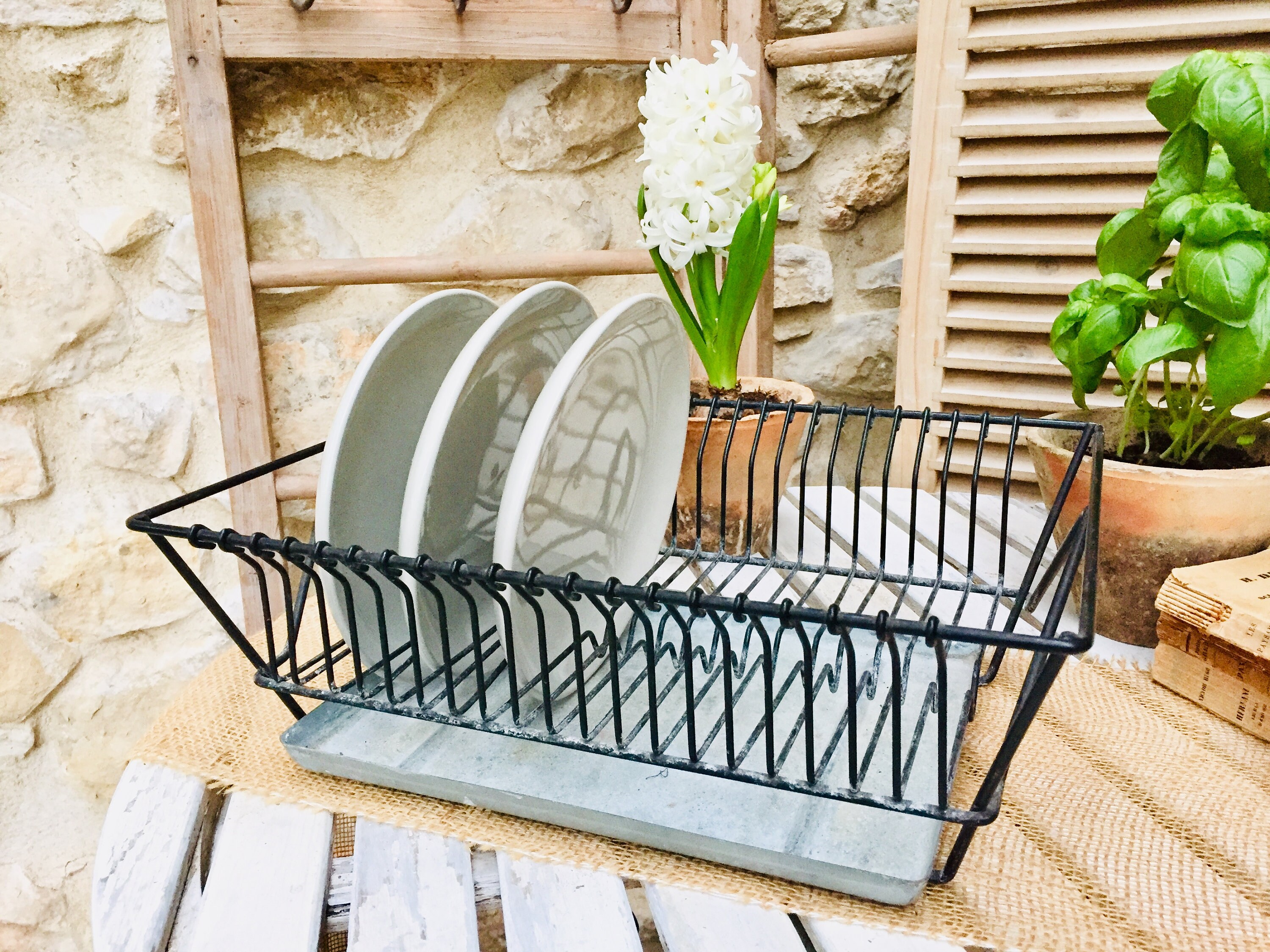 Epsy Large Kitchen 2 Tier Dish Drying Rack and Drainboard Set - Kitche