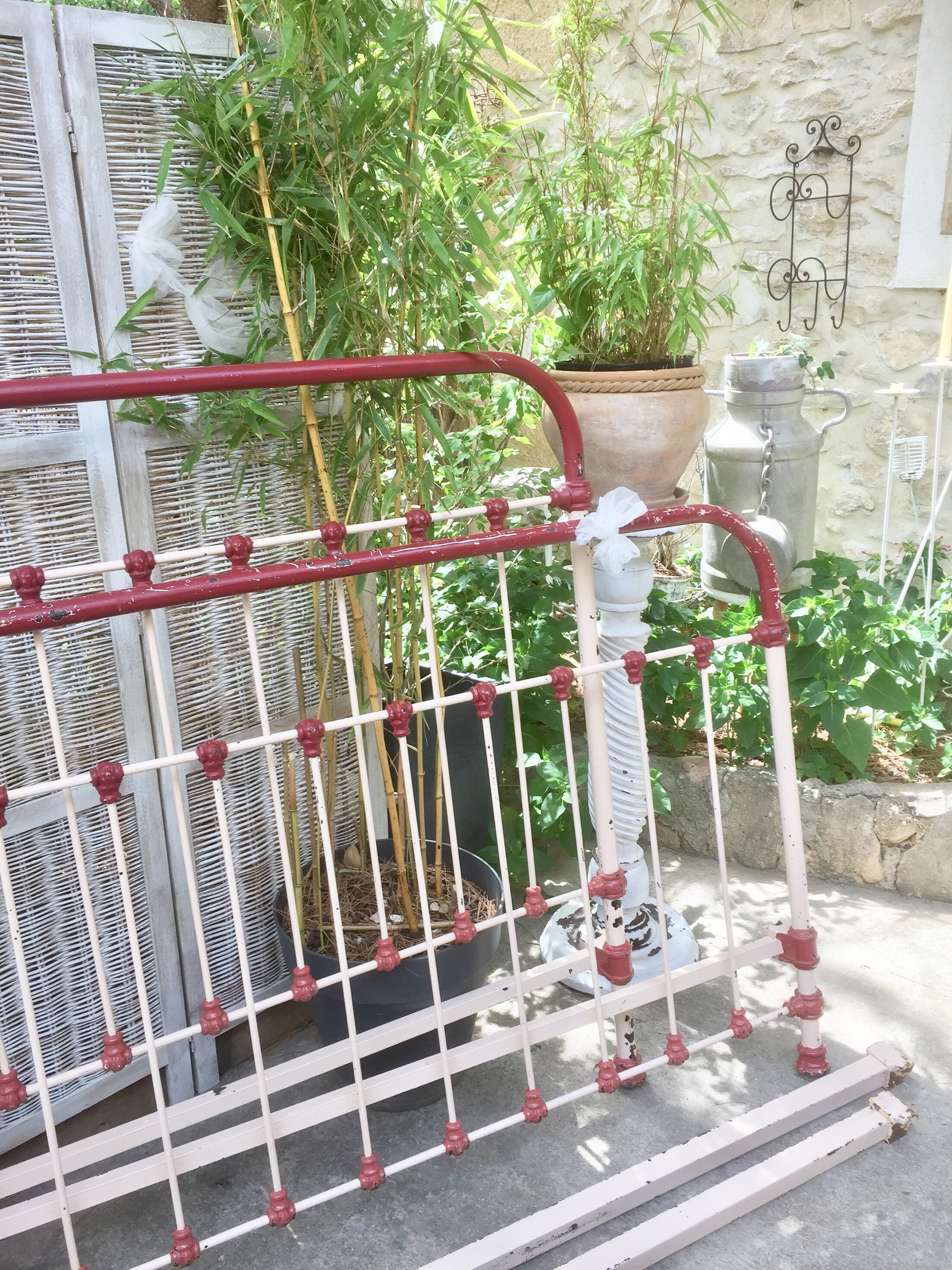 Antique French cast iron bed beautiful shabby patina twin Etsy