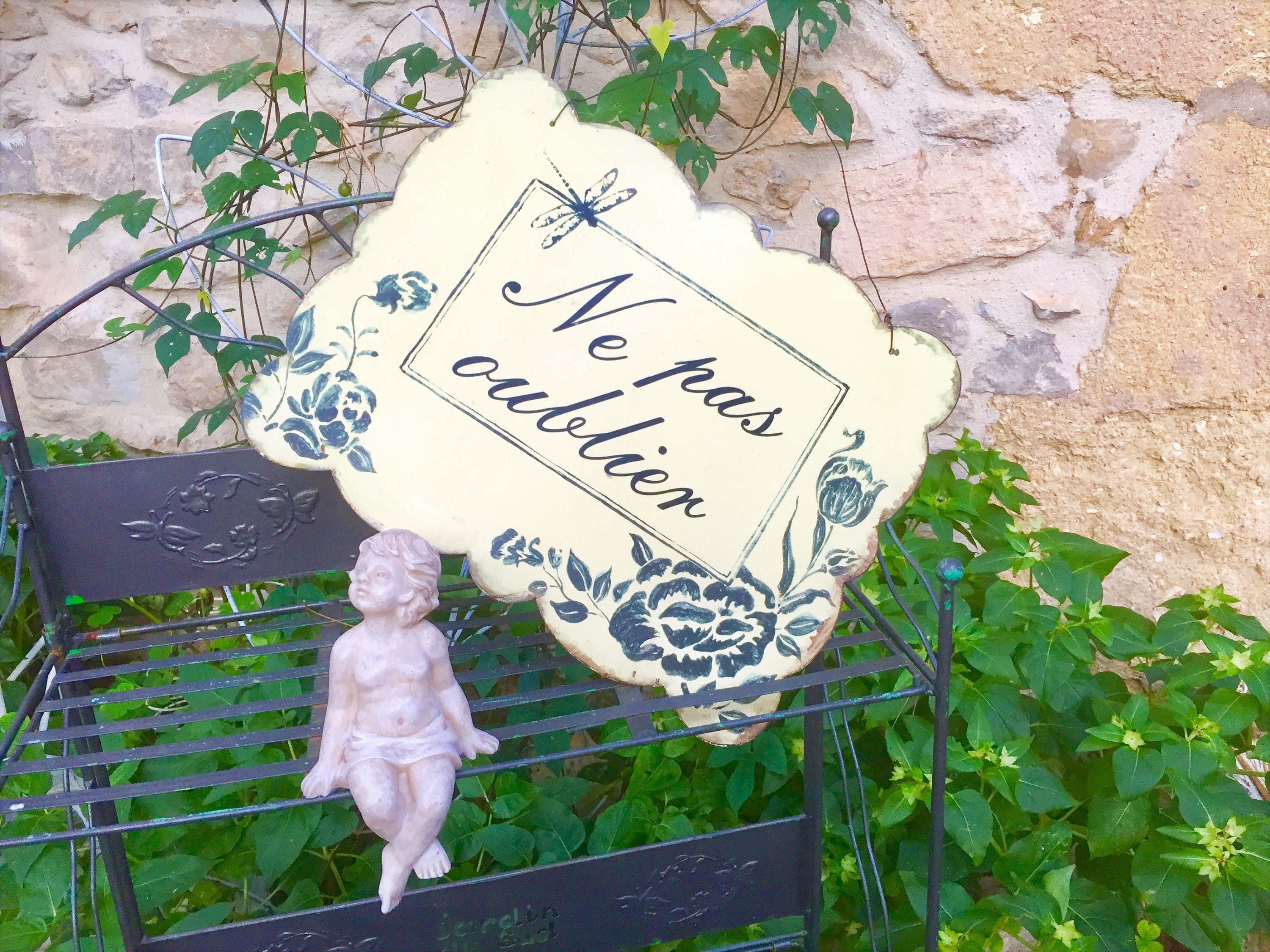 Plaque Murale en Métal, Français Ne Pas Oublier' Accrochage Mural, Plaque Tôle Oublier', Cuisine de