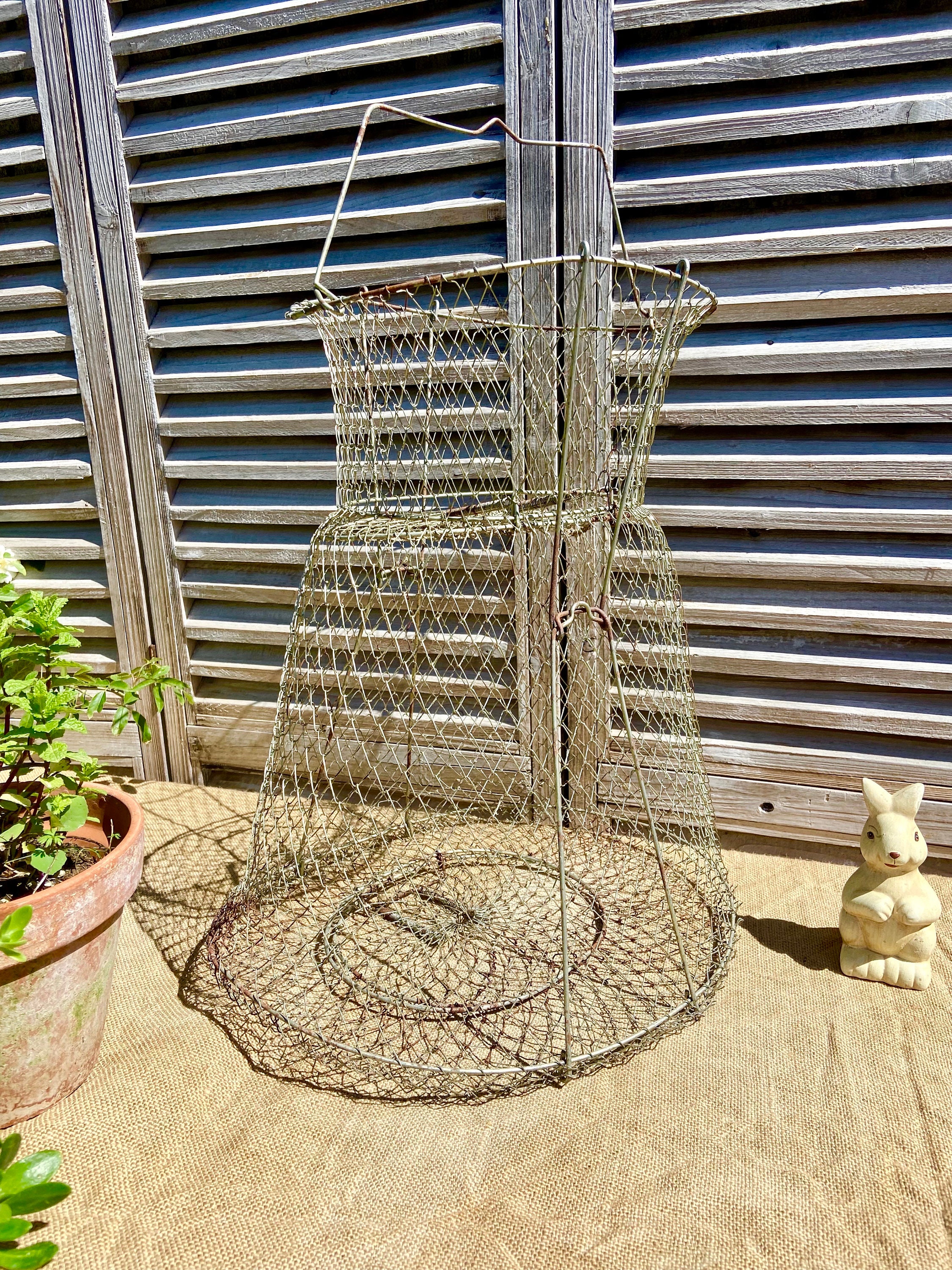 Grand Panier à Poisson Pliable - Cage De Pêche En Treillis Métallique - Neuf