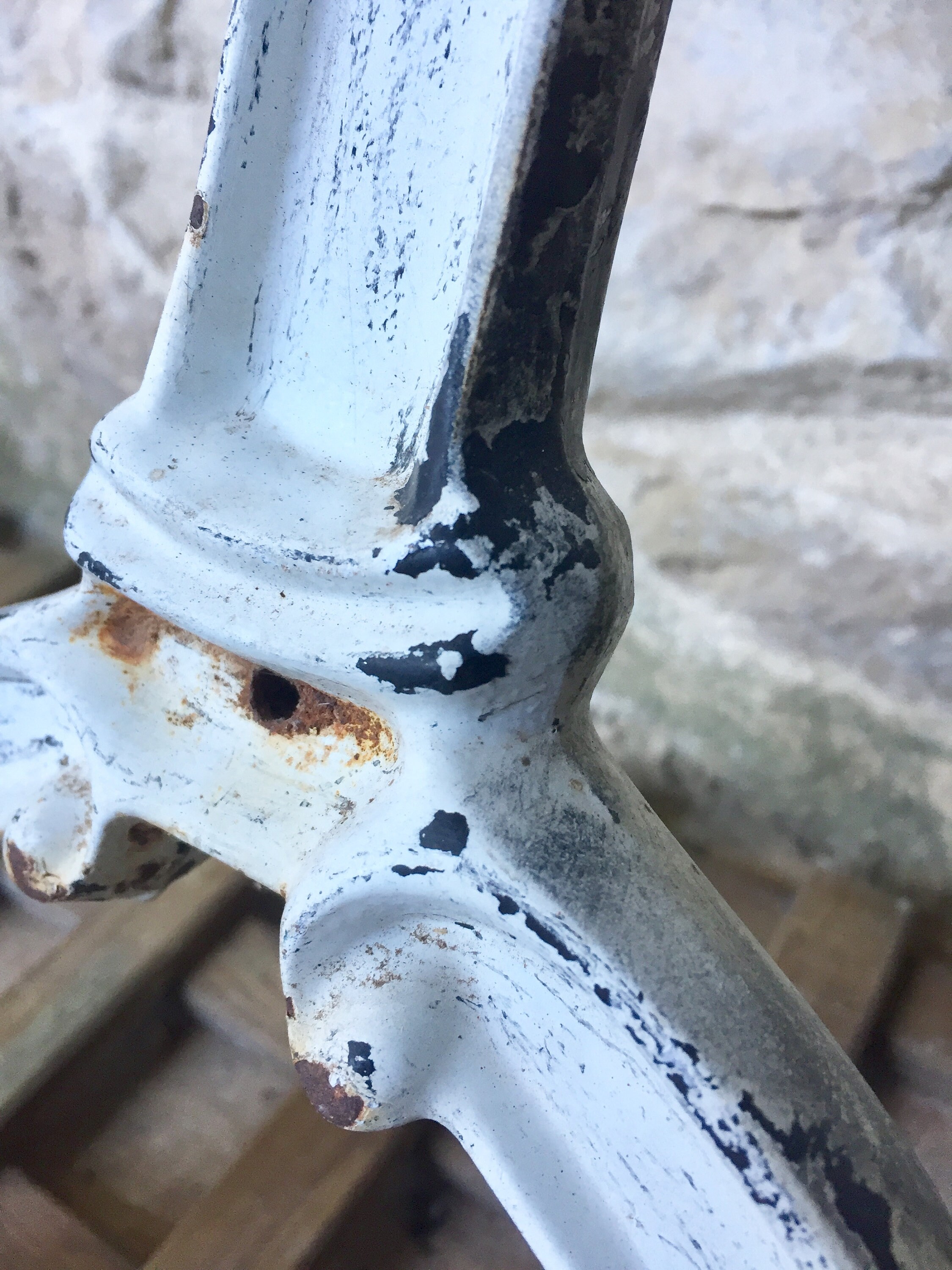 Antique French bistro table legs, cast iron cafe, bar, patio table legs